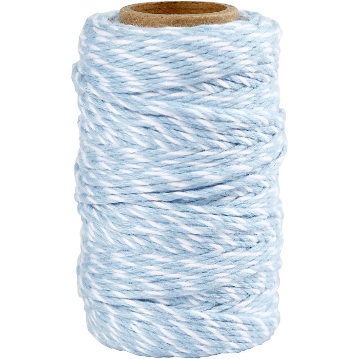 Cotton Twine - White/Light Blue (50 m)