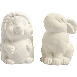 Paintable Coin Banks - Hedgehog and Bunny