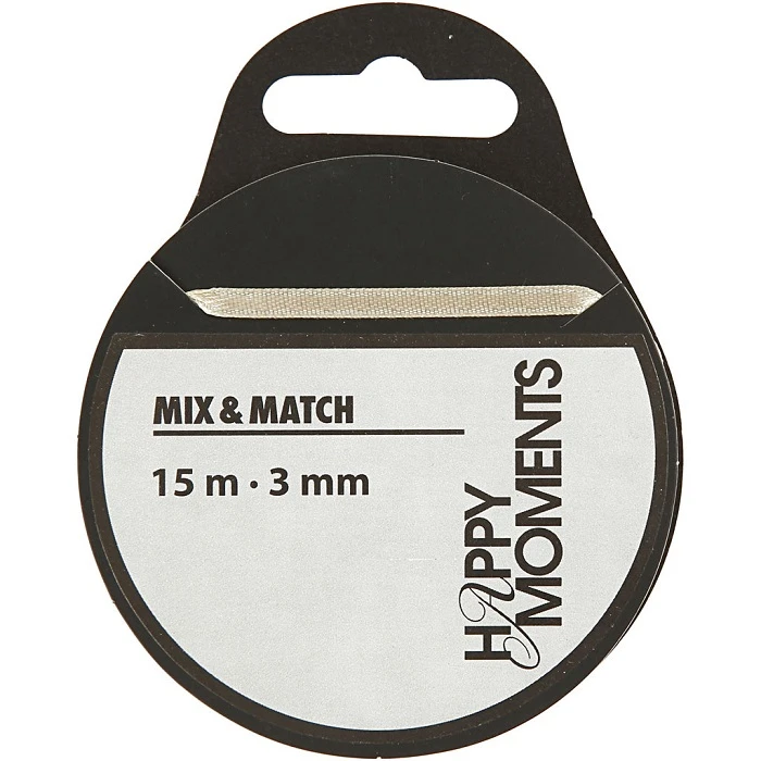 Сатиновая лента - бежевый (Ш 3 мм, 15 м)