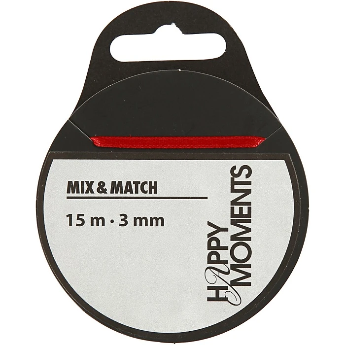 Сатиновая лента - красная (шир. 3 мм, 15 м)