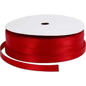 Атласная лента - красная (шир. 9 мм, 100 м)