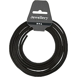 Ādas siksniņa - melna (2m)