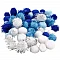 Pom-pom mix - blue, white, light blue
