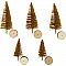 Ziemassvētku eglītes - zelta (5 gab.)
