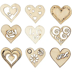 Wooden Decorations - Hearts (45 pcs)