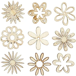 Wooden Decorations - Flowers (45 pcs.)