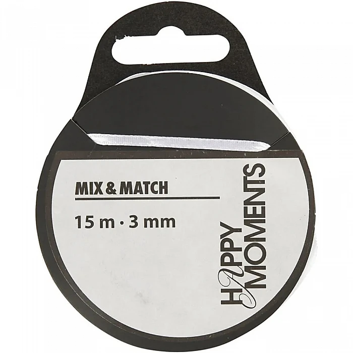 Satīna lenta - balta (B 10 mm, 15 m)