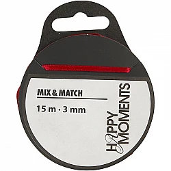 Сатиновая лента — тёмно-красная (шир. 3 мм, 15 м)