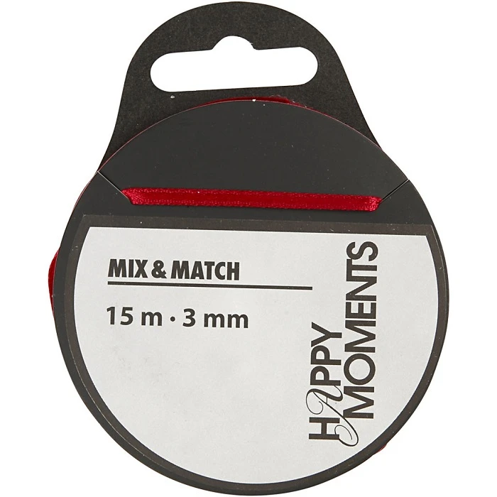 Satin Ribbon - Dark Red (W 3 mm, 15 m)