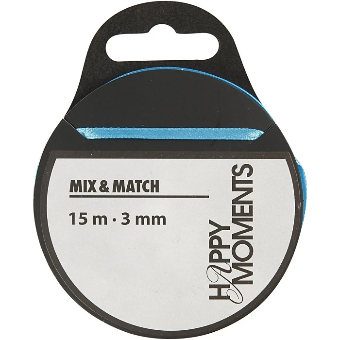 Satīna lenta - gaiši zila (B 3 mm, 15 m)