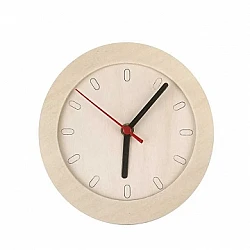 Wood-framed clock (D 15 cm)