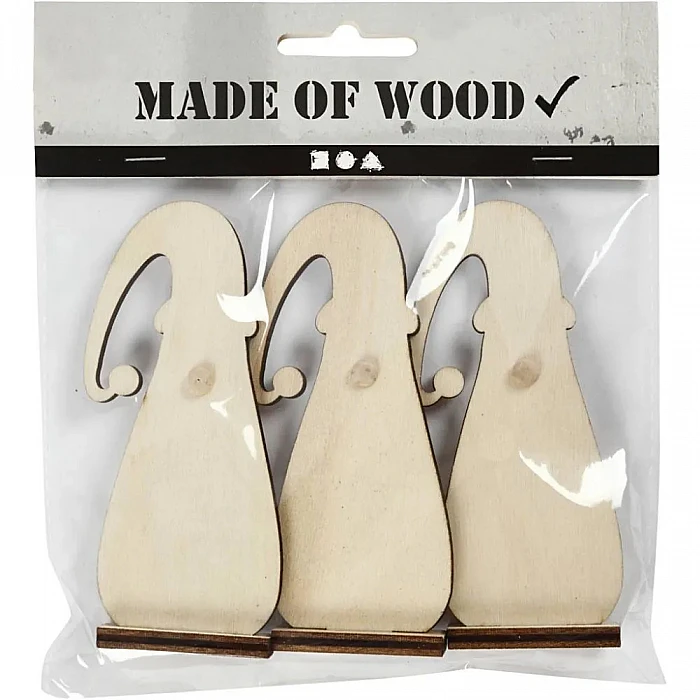 Koka figūra - rūķis (H10cm, 3gb)