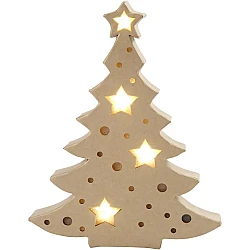 Papier-mâché Christmas Tree with Light (H27 cm)