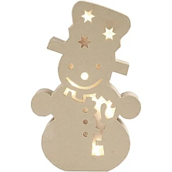 Paper Mache Snowman with Light (H27 cm)