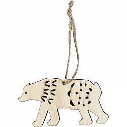 Wooden decoration - polar bear, set of 4