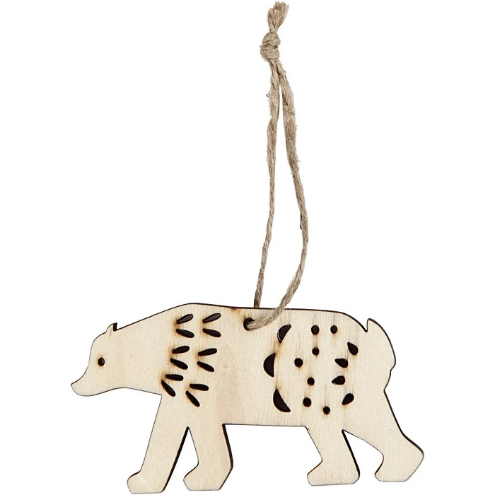Wooden decoration - polar bear, set of 4