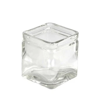 Glass Candle Holder - Square (7.5 x 7.5 cm)