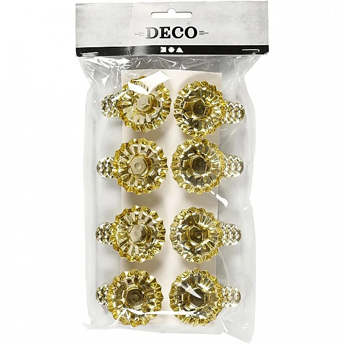 Clip-on Candle Holder - Gold (8 pcs)