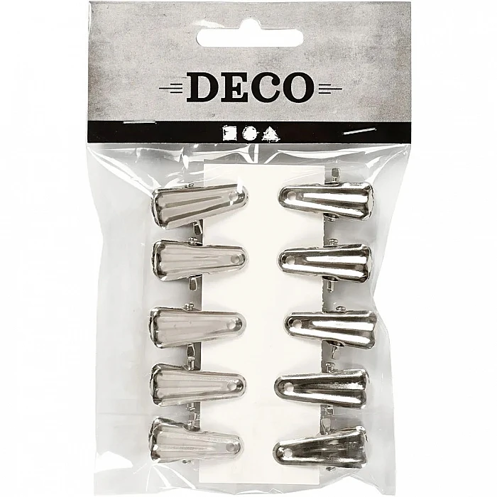 Декоративные прищепки — серебристые (10 шт.)
