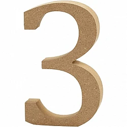 Wooden number 3 (13 cm)