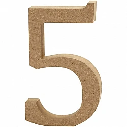 Wooden digit 5 (13 cm)