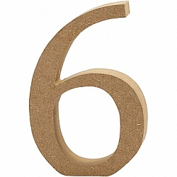 Wooden number 6 (13 cm)