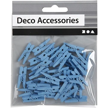 Декоративные деревянные прищепки - синие (36 шт.)