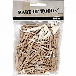 Wooden Cloth Pegs (25 x 3 mm, 30 pcs)