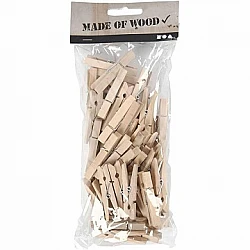 Wooden Pegs (48 x 6 mm, 50 pcs)