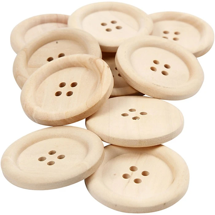 Wood Buttons (Ø35 mm, 10 pcs)