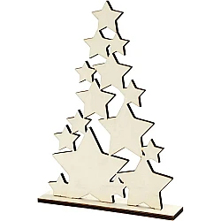 Wooden Christmas Tree with Stars (29.8 cm)
