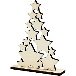 Wooden tree with stars (19.6 cm)
