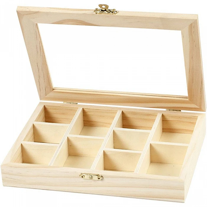 Wooden Box with Glass Lid