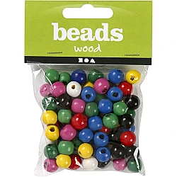 Wooden Beads - Coloured (D12mm)