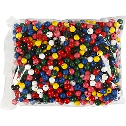 Wooden Beads - Colourful (D10mm)