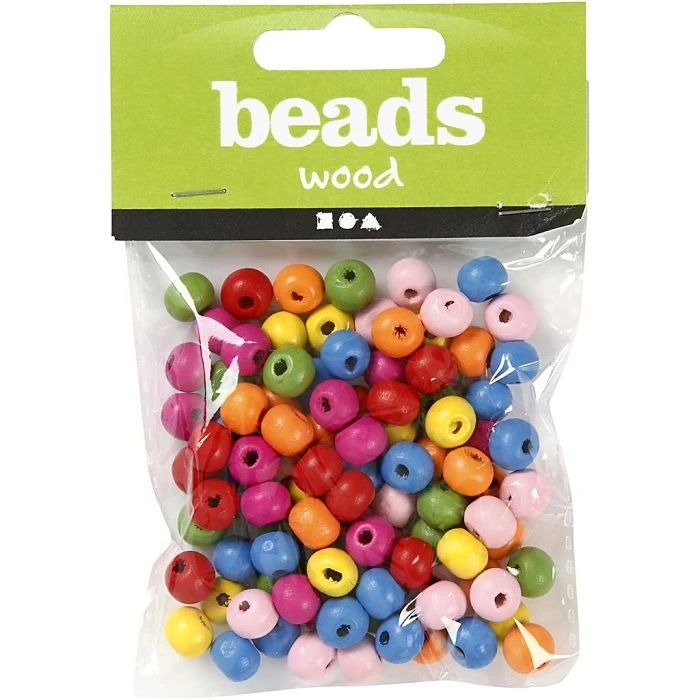 Wooden Beads - Assorted Colours 8 mm