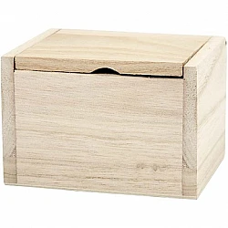Wooden box with lift-off lid (10 x 8.2 x 6.7 cm)