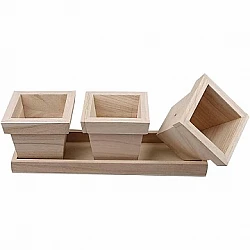 Set of Flower Pots (27 x 9 x 9 cm)