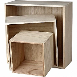 Wooden boxes (3 pcs.)