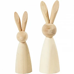 Wooden Rabbits 2 pcs