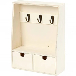 Key rack with 2 drawers (28 x 22 cm)