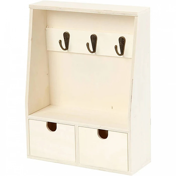 Key rack with 2 drawers (28 x 22 cm)