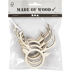 Wooden Napkin Rings - Reindeer (4 pcs)