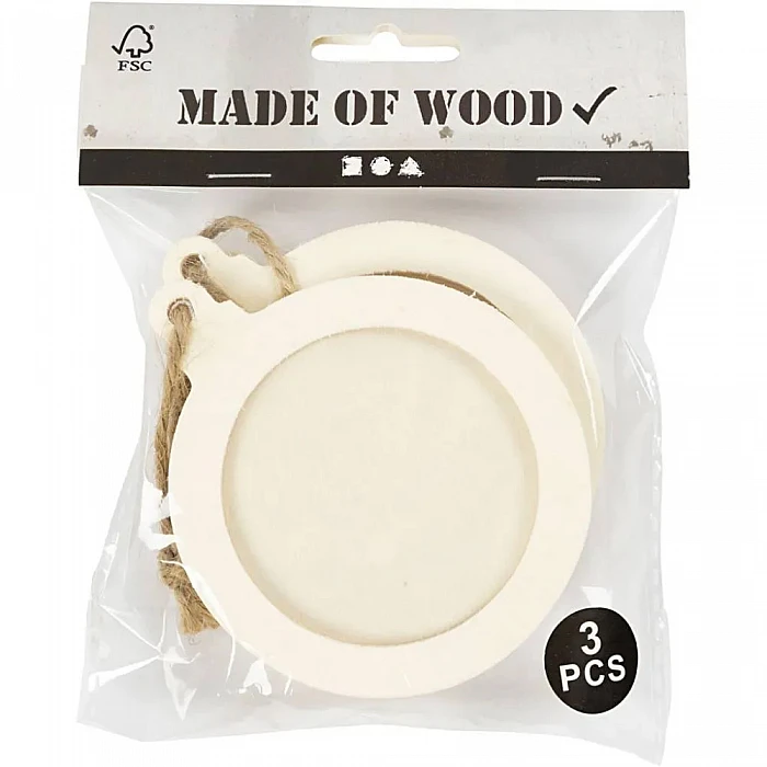 Decorative Round Wooden Frame (3 pcs)