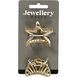 Gold-Plated Hair Clips (44 mm, 2 pcs)