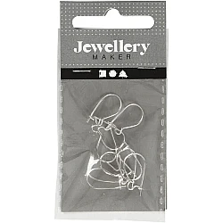 Фурнитура для сережек - посеребренная (15 мм, 10 шт.)