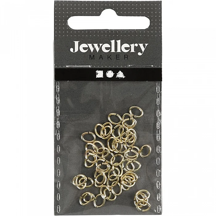Овальные застежки-колечки для украшений – позолоченные (50 шт.)