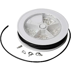 Jewellery Making Kit with Black Leather Cord