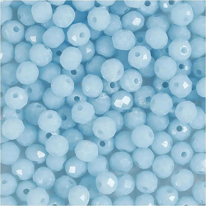 Stikla pērlītes ar auklu - jūras zilas (3x4 mm, 100gb)