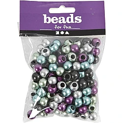 Plastic Beads - Metallic Colour (D10mm, 125ml)